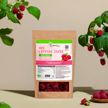 100% Lampone Snack liofilizzato intero BIO - 20g - GelatoStore