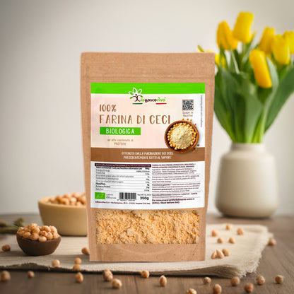 100% Farina di ceci pregelatinizzata BIO - 350g - facile da utilizzare - GelatoStore